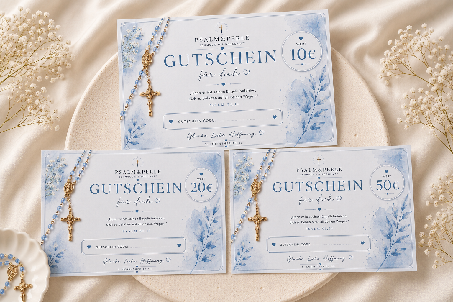 Blaue Gutscheine